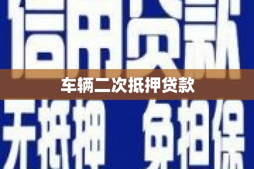理县车辆二次抵押贷款