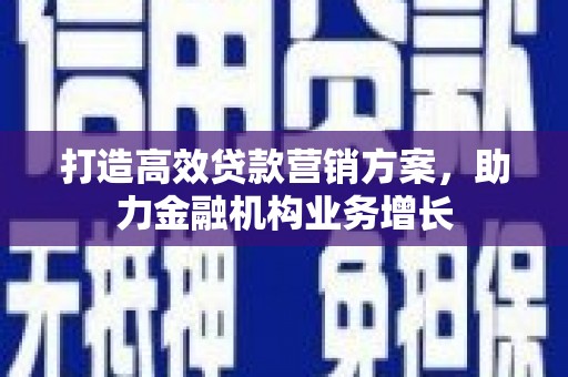 理县打造高效贷款营销方案，助力金融机构业务增长