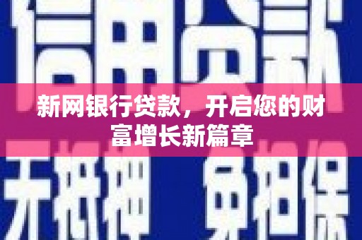理县新网银行贷款，开启您的财富增长新篇章