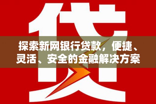 理县探索新网银行贷款，便捷、灵活、安全的金融解决方案