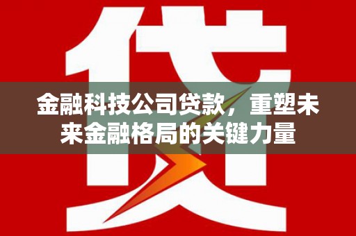 理县金融科技公司贷款，重塑未来金融格局的关键力量