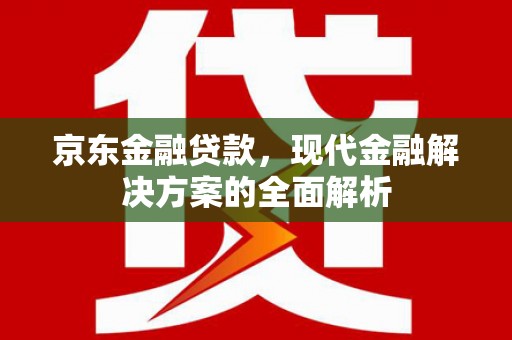 理县京东金融贷款，现代金融解决方案的全面解析