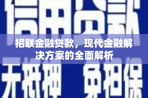 理县招联金融贷款，现代金融解决方案的全面解析