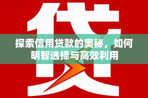 理县探索信用贷款的奥秘，如何明智选择与高效利用
