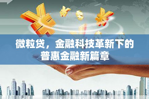 理县微粒贷，金融科技革新下的普惠金融新篇章
