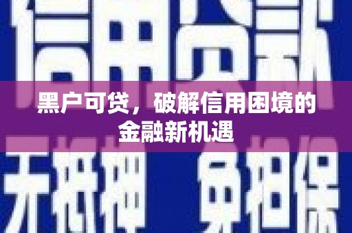 理县黑户可贷，破解信用困境的金融新机遇