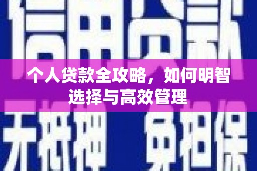 理县个人贷款全攻略，如何明智选择与高效管理